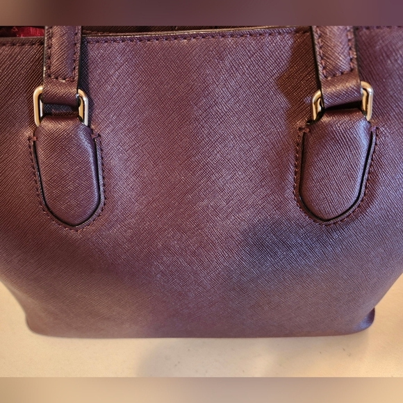 KATE SPADE NY SAFIANO LEATHER EVANGELIE LAUREL WAY SATCHEL-BURGUNDY 11.5×9.5 EUC - Picture 14 of 16